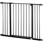 Pressure Fit Dog Gate Pet Barrier for stairs doorway, 76-107cm Width Black