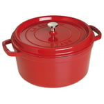 Staub La Cocotte Pata Pyöreä 30 cm, Valurauta Kirsikka 40509-861-0