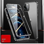 Magnetiskt Skal Kompatibelt Med Iphone 13/13 Pro/13 Pro Max, HD Dubbelsidigt Härdat Glas Aluminium Legering Bumper Cover