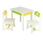 Bieco Ensemble de sièges pour Enfants Printemps en Bois, Set de 3 pièces | Ensemble de sièges pour Enfants | Table pour Enfants avec chaises Table de Jeu bébé Ensemble de sièges pour Enfants en Bois