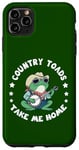 Coque pour iPhone 11 Pro Max Country Toads Take Me Home, crapaud cowboy cool jouant de la musique