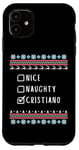 Coque pour iPhone 11 Gentil Coquin Noël Cristiano Pull Moche