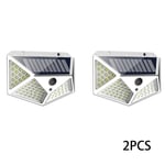 (2 kpl) 24810 Solar Light Outdoor 100 LED-seinälamppu PIR-liiketunnistinlamppu vedenpitävä LED-valot puutarhakatujen sisustamiseen