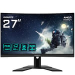 GIGABYTE G27FC A Moniteur de jeu incurvé 27" FHD - 1920 x 1080 (FHD), 1500R, 165Hz, 1ms, 250 cd/m2, FreeSync Premium, HDMI 1.4, DisplayPort 1.2