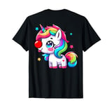 Retro Red Cute Unicorn Nose Funny Day Kid 2024 Print On Back T-Shirt