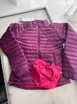 RAB MICROLIGHT WOMENS INSULATED JACKET Womens UK 10 berry purple / tayberry pink