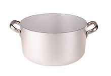 Pentole Agnelli ALMA10434 Cocotte Haute en Aluminium avec 2 Poignées en Acier, Aluminium, 34 cm