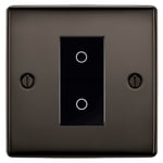 BG Nexus Black Nickel Single Master Touch Dimmer Switch Black Insert