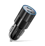 68W Dual USB tyyppi C autolaturi Metal Auto PD laturi Adapteri Nopea lataus USB C laturi matkapuhelimeen autossa iPhone 13 12