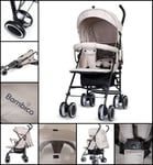 Foldable Baby Stroller Pram Lightweight Compact Travel Buggy With Shopping Baske