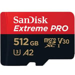 SanDisk 512GB Extreme PRO microSDXC UHS-I med adapter