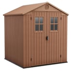 Maison Keter Darwin Deux Portes Résine Effet Bois Avec Carrelage 190x183x221