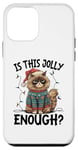 Coque pour iPhone 12 mini Is This Jolly Enough Grumpy Santa Cat Pun Pun Noël