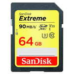 SanDisk SDHC 64GB 4K UHS-I Extreme V30 600X U3 90 MB/S Classe 10