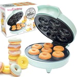 ScrapCooking - Mini Donuts Factory - Machine à Petits Donuts & Beignets - Avec Plaque Chauffante Anti-Adhérente - Idée Cadeau Pâtisserie Cuisine - Avec Recette – Vert d’Eau - 3887