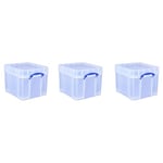 Really Useful Plastic Storage Box Bonus Pack 3x35 Litre Clear with XL Lid Clear