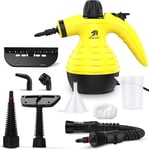 MLMLANT Handheld Steam Cleaner Multi Purpose, 9 Accessory Kit Yellow/Blue RRP£40