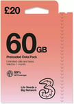 60GB Three SIM Card 4G PAYG Nano Micro Standard TRIO Pay As You Go 3G SIM UK 5G