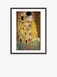 John Lewis Gustav Klimt 'The Kiss' Wood Framed Print & Mount, 82 x 62cm, Gold/Multi