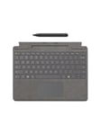 Microsoft Surface Pro Keyboard for Business - keyboard - with pen storage - with touchpad accelerometer - QWERTY - Italian - platinum - with Slim Pen Input Device - Tastatur - Italiensk - Grå