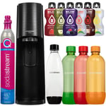 SodaStream Terra Black yksi pullo + SodaStream-pullot 3x1L oranssi/vihreä/punainen + bolero