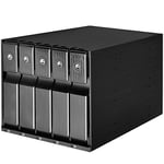 SilverStone Technology SST-FS305-12G - Fond de Panier en Rack Mobile, 5 Plateaux, échangeables à Chaud en Aluminium avec Ventilateur et verrou pour boîtier de Disque Dur SAS-12G/SATA 6G Noir