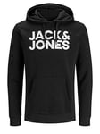 JACK & JONES Men's Jjecorp Logo Sweat Hood Noos Hoodie, Black (Blackschwarz), Small