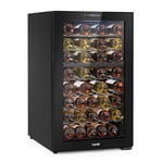 Wine Cooler 52 Bottle Dual Zone Fridge, Touch Screen Controls, LED - Black