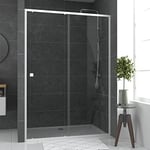 Paroi porte de douche Coulissante blanc 140x185cm - extensible - WHITY slide 140