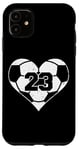 iPhone 11 Soccer Number 23 Jersey Funny Soccer Heart Game Day Case