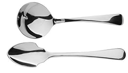 Arthur Price of England 2-Piece 18/10 Stainless Steel Vintage Cream Ladle and Jam Spoon, Silver