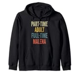 MALENA Personalized Retro Girls Part-Time MALENA Name Zip Hoodie