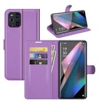 Oppo Find X3 Pro      Pu Wallet Case    [Purple]