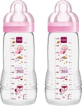 MAM Easy Active Baby Bottle with Fast Flow MAM Teats Size 3 Twin Pack 330ml