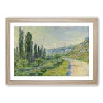 Big Box Art Claude Monet Lane in The Country Framed Wall Art Picture Print Ready to Hang, Oak A2 (62 x 45 cm)