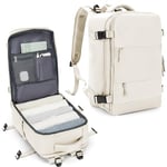 SZLX Bagage Cabine 40x20x25 pour Ryanair Sac à Dos Voyage Cabine 40x20x25 Ryanair Bagage à Main Avion Femme Sac à Dos pour Ordinateur Portable 14 pouces Sac à Dos Homme Travail et Sport Beige