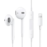 Apple-hörlurar Trådbundna iPhone-hörlurar In-Ear-hörlurar med volymkontroll och mikrofon, kompatibel med iPhone XS-14 Pro Max