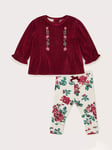 Monsoon Baby Newborn Tunic & Leggings Set, Red/Multi