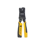 Intellinet Universal Modular Plug Crimping Tool and Cable Tester, 2-in-1 Crimper and Cable Tester: Cuts, Strips, Terminates and Tests, RJ45/RJ11/RJ12/