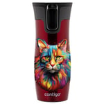 Contigo West Loop 2.0 lämpömuki 470ml - Colourful Cat - punainen