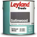 Satinwood Paint Brilliant White 2.5L - Smooth Finish for Interior Woodwork