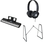 Yamaha PSR-EW320 Portable Keyboard for Beginners bundled with HPH-100 Headphones, L-2C Keyboard Stand