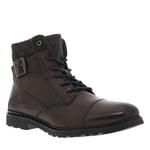 Bottines Bugatti marron anthracite à talon décroché bas et zip latéral