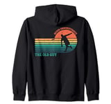 Never Underestimate The Old Guy Funny Disc Golf Frisbee Zip Hoodie