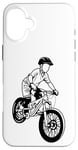 Coque pour iPhone 16 Plus Vélo de montagne Garçon Amoureux du vélo de montagne