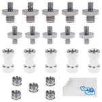 Kare & Kind 20x Adapter Mount Set -1/4 Inch and 3/8 Inch Converter Threaded Screws - Standard Thread - Ideal for DSLR Cameras, Tripods, Light Stands, Monopod, Ballhead