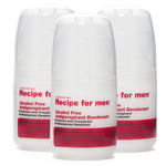 Recipe for men Antiperspirant Deodorant Trio 3 x Alcohol Free 60 ml - 180