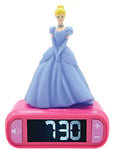 Lexibook, Disney Princesses, Réveil Veilleuse Cendrillon, Personnage lumineux, choix de 6 alarmes, 6 effets sonores, Écran rétro-éclairé, Horloge, Snooze, Rose, RL800DP