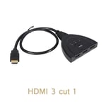 Noir 3 ports HDMI multi-affichage commutateur automatique Hub bo&icirc;te r&eacute;partiteur 1080P HD TV adaptateur