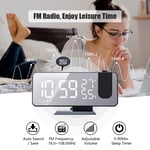 (White On White)Mirror Projection Alarm Clock Alarm Clock Temperature And Hum GB